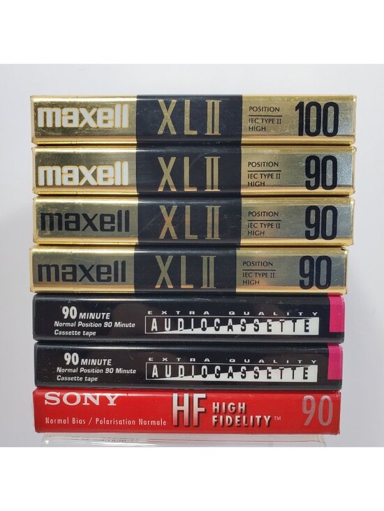 Maxell, Sony, TDK Other - Maxell XL II High Bias Cassette Tapes 90 & 100 Min Assorted Lot of 7